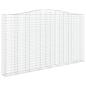 Preview: Gabionen mit Hochbogen 3 Stk. 400x30x220/240cm Verzinktes Eisen