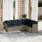 Preview: ARDEBO.de - 6-teiliges Gartensofa-Set mit Kissen, grau, Polyrattan