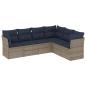 Preview: 6-teiliges Gartensofa-Set mit Kissen, grau, Polyrattan