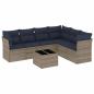 Preview: 7-teiliges Gartensofa-Set mit Kissen, grau, Polyrattan