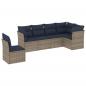 Preview: 6-teiliges Gartensofa-Set mit Kissen, grau, Polyrattan