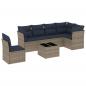 Preview: 7-teiliges Gartensofa-Set mit Kissen, grau, Polyrattan