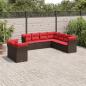 Preview: ARDEBO.de - 9-teiliges Gartensofa-Set mit Kissen, braun, Polyrattan