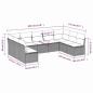 Preview: 9-teiliges Gartensofa-Set mit Kissen, schwarzes Polyrattan