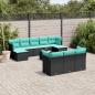 Preview: ARDEBO.de - 11-teiliges Gartensofa-Set mit Kissen, schwarzes Polyrattan