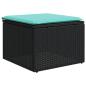 Preview: 11-teiliges Gartensofa-Set mit Kissen, schwarzes Polyrattan