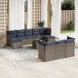 Preview: ARDEBO.de - 11-teiliges Gartensofa-Set mit Kissen, grau, Polyrattan