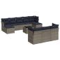 Preview: 11-teiliges Gartensofa-Set mit Kissen, grau, Polyrattan