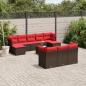 Preview: ARDEBO.de - 11-teiliges Gartensofa-Set mit Kissen, braun, Polyrattan