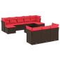 Preview: 11-teiliges Gartensofa-Set mit Kissen, braun, Polyrattan