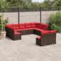 Preview: ARDEBO.de - 11-teiliges Gartensofa-Set mit Kissen, braun, Polyrattan