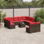 Preview: ARDEBO.de - 12-teiliges Gartensofa-Set mit Kissen, braun, Polyrattan