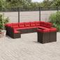 Preview: ARDEBO.de - 12-teiliges Gartensofa-Set mit Kissen, braun, Polyrattan
