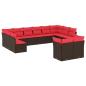 Preview: 12-teiliges Gartensofa-Set mit Kissen, braun, Polyrattan