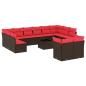 Preview: 13-teiliges Gartensofa-Set mit Kissen, braun, Polyrattan