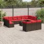 Preview: ARDEBO.de - 14-teiliges Gartensofa-Set mit Kissen, braun, Polyrattan