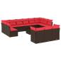 Preview: 14-teiliges Gartensofa-Set mit Kissen, braun, Polyrattan