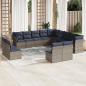 Preview: ARDEBO.de - 13-teiliges Gartensofa-Set mit Kissen, grau, Polyrattan