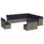 Preview: 13-teiliges Gartensofa-Set mit Kissen, grau, Polyrattan