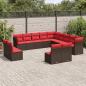 Preview: ARDEBO.de - 13-teiliges Gartensofa-Set mit Kissen, braun, Polyrattan