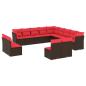 Preview: 13-teiliges Gartensofa-Set mit Kissen, braun, Polyrattan