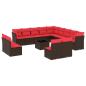 Preview: 14-teiliges Gartensofa-Set mit Kissen, braun, Polyrattan
