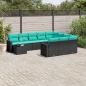 Preview: ARDEBO.de - 11-teiliges Gartensofa-Set mit Kissen, schwarzes Polyrattan