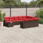 Preview: ARDEBO.de - 11-teiliges Gartensofa-Set mit Kissen, braun, Polyrattan