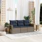 Preview: ARDEBO.de - 3-teiliges Gartensofa-Set mit Kissen, grau, Polyrattan