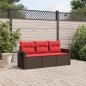 Preview: ARDEBO.de - 3-teiliges Gartensofa-Set mit Kissen, braun, Polyrattan