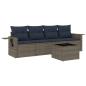 Preview: 5-teiliges Gartensofa-Set mit Kissen, grau, Polyrattan