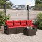 Preview: ARDEBO.de - 5-teiliges Gartensofa-Set mit Kissen, braun, Polyrattan