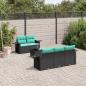 Preview: ARDEBO.de - 6-teiliges Gartensofa-Set mit Kissen, schwarzes Polyrattan