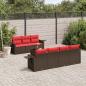 Preview: ARDEBO.de - 8-teiliges Gartensofa-Set mit Kissen, braun, Polyrattan