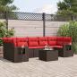Preview: ARDEBO.de - 8-teiliges Gartensofa-Set mit Kissen, braun, Polyrattan