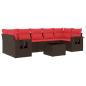 Preview: 8-teiliges Gartensofa-Set mit Kissen, braun, Polyrattan