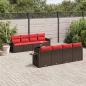 Preview: ARDEBO.de - 9-teiliges Gartensofa-Set mit Kissen, braun, Polyrattan