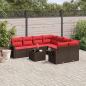 Preview: ARDEBO.de - 9-teiliges Gartensofa-Set mit Kissen, braun, Polyrattan