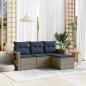 Preview: ARDEBO.de - 4-teiliges Gartensofa-Set mit Kissen, grau, Polyrattan