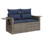 Preview: 4-teiliges Gartensofa-Set mit Kissen, grau, Polyrattan