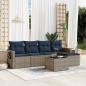 Preview: ARDEBO.de - 6-teiliges Gartensofa-Set mit Kissen, grau, Polyrattan