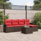 Preview: ARDEBO.de - 6-teiliges Gartensofa-Set mit Kissen, braun, Polyrattan