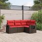 Preview: ARDEBO.de - 4-teiliges Gartensofa-Set mit Kissen, braun, Polyrattan