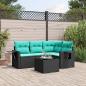 Preview: ARDEBO.de - 5-teiliges Gartensofa-Set mit Kissen, schwarzes Polyrattan