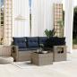 Preview: ARDEBO.de - 5-teiliges Gartensofa-Set mit Kissen, grau, Polyrattan