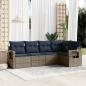 Preview: ARDEBO.de - 5-teiliges Gartensofa-Set mit Kissen, grau, Polyrattan