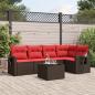 Preview: ARDEBO.de - 6-teiliges Gartensofa-Set mit Kissen, braun, Polyrattan