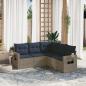 Preview: ARDEBO.de - 5-teiliges Gartensofa-Set mit Kissen, grau, Polyrattan