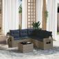 Preview: ARDEBO.de - 6-teiliges Gartensofa-Set mit Kissen, grau, Polyrattan