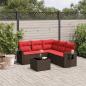 Preview: ARDEBO.de - 6-teiliges Gartensofa-Set mit Kissen, braun, Polyrattan